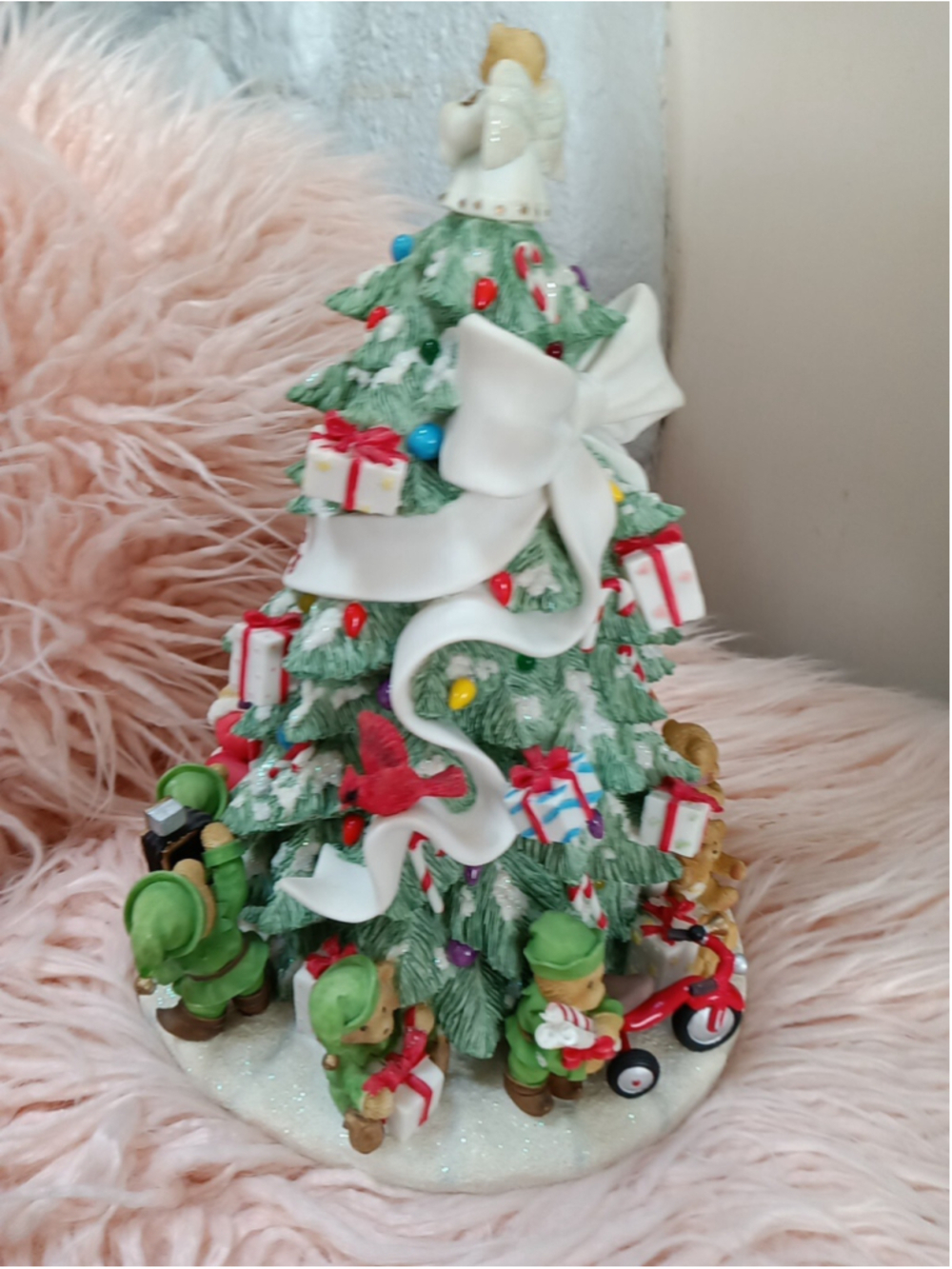 Cherished Teddies Lighted Christmas Tree Plays Tune We Wish You Merry Christmas - Picture 13 of 16